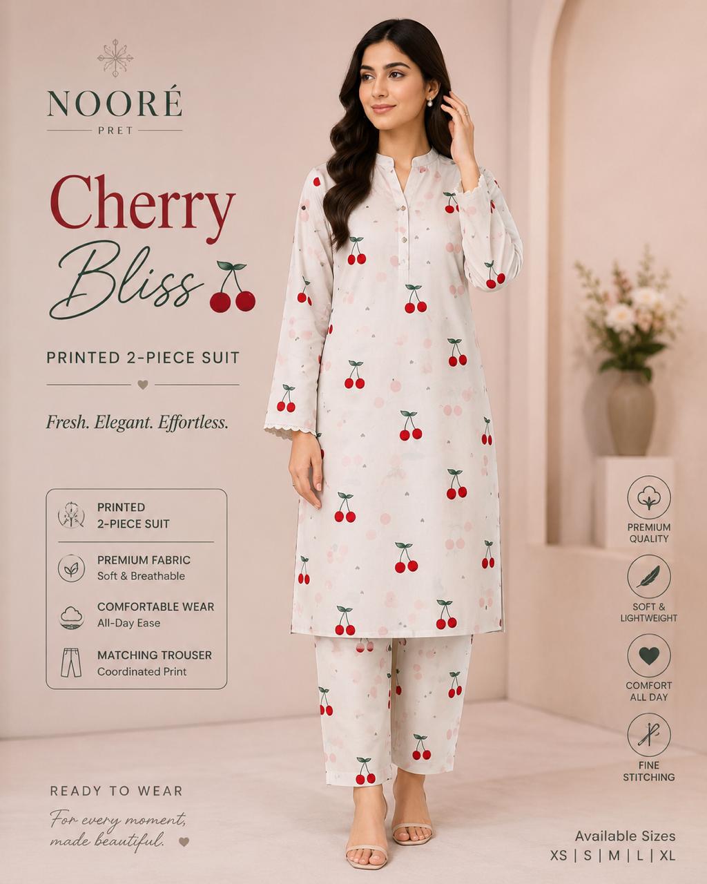 Cherry Bliss — 2-Piece Unstitched Lawn Suit
