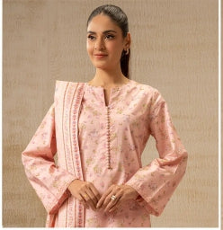 Baby Pink Floral — 3-Piece Unstitched Lawn Suit