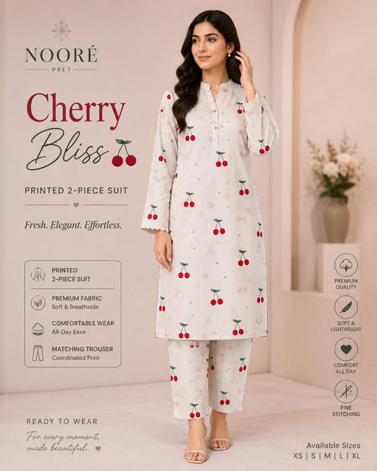 Cherry Bliss — 2-Piece Unstitched Lawn Suit