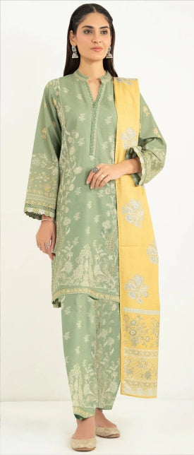 Pista Green — 3-Piece Printed Lawn Suit